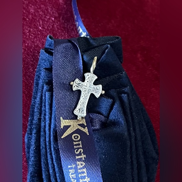 Konstantino Sterling Silver and 18K gold Etruscan style cross made in Greece - Picture 5 of 8